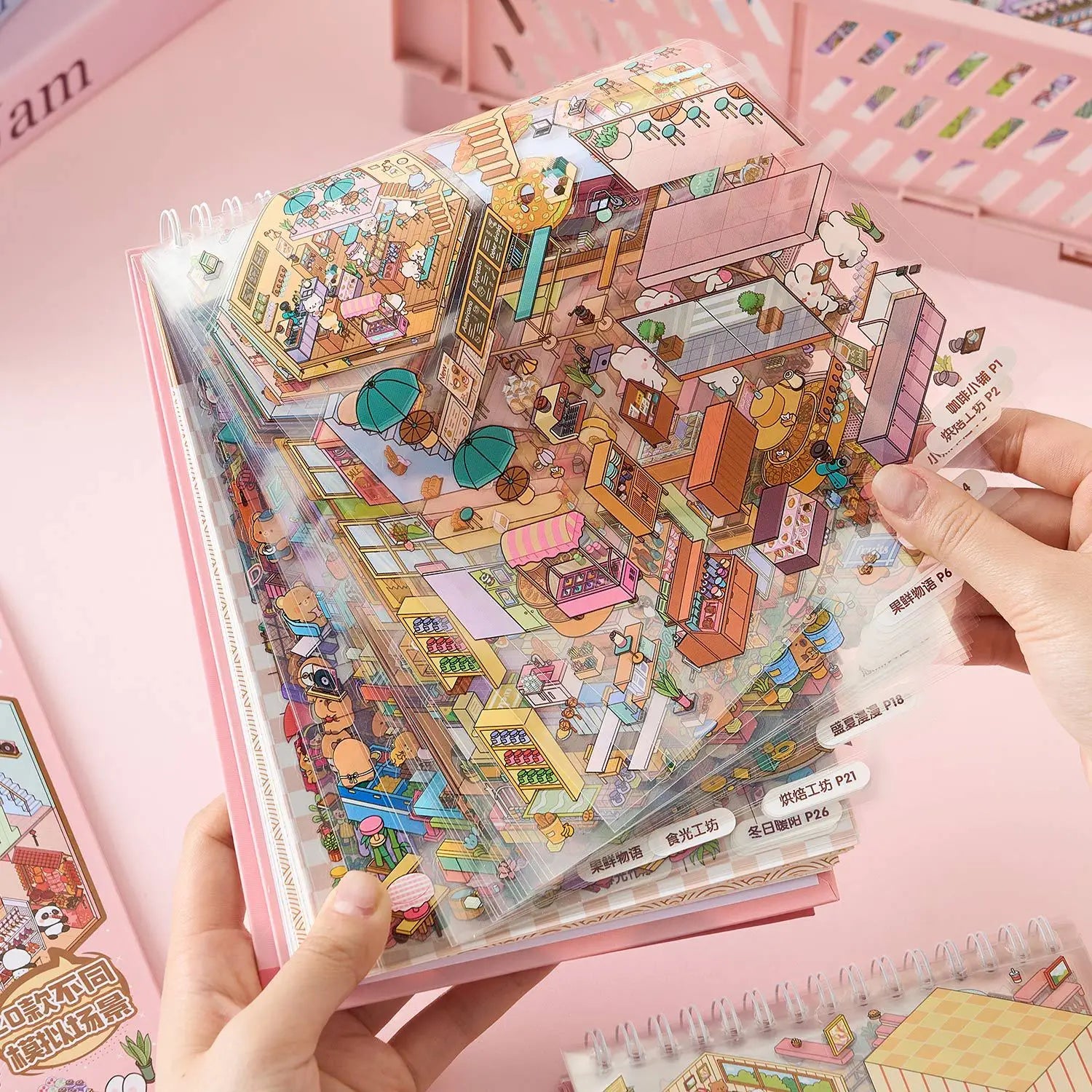 Mr Paper 3D Cabin Scene Stickers Book Visual Stacking Cartoon Scene Sticker Collection DIY Cabin Scene Stationery  Stickers Beauty World Shop