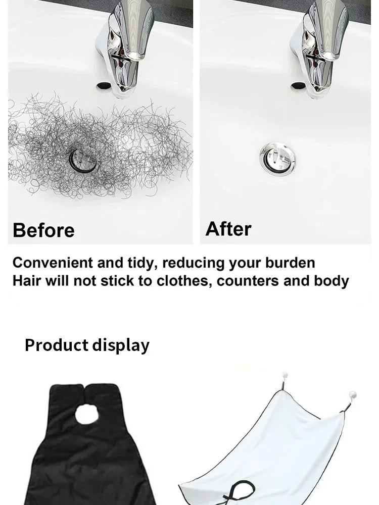 Male Shaving Apron Beard Catcher Cape Care Bib Face Shaved Hair Adult Bibs Shaver Cleaning Hairdresser for Man Clean Apron Gift Beauty Fashion