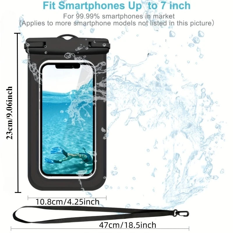 1PC transparent mobile phone waterproof bag large general diving swimming hot spring smartphone waterproof bag Beauty World Shop