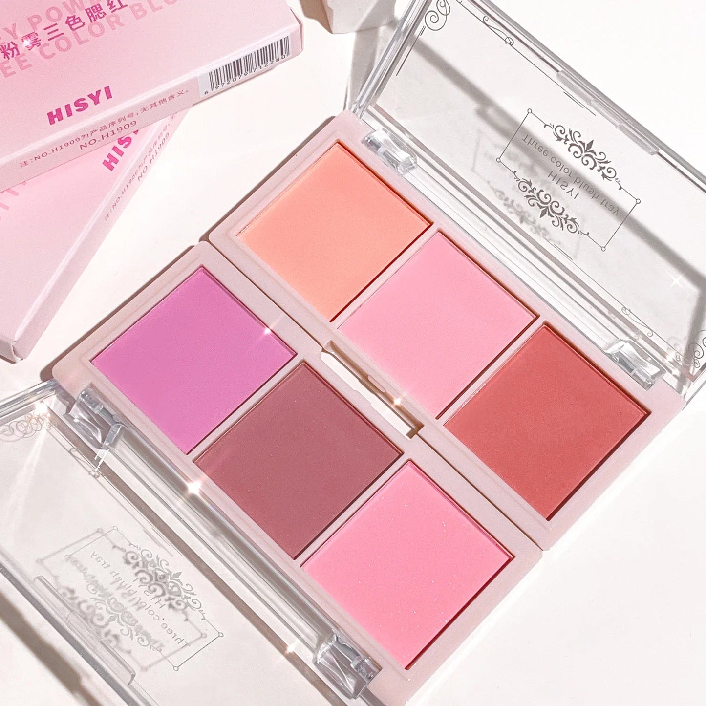 3-Color Cheek Red Plate Nude Makeup Natural Matte Milk Tea Orange Eye Shadow Makeup Lasting High Color Rendering Invisible Beauty World Shop