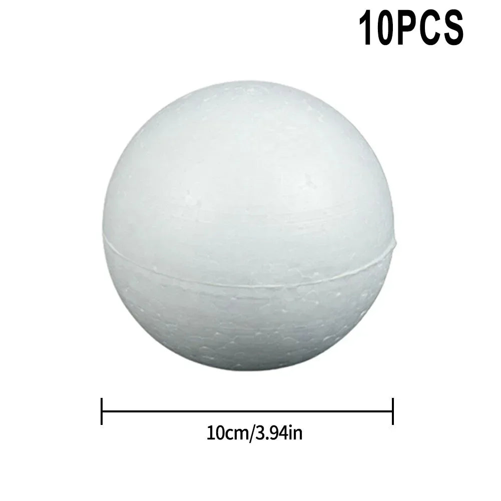 10pcs Solid Foam Ball Polystyrene Balls 50mm-100mm  Round DIY Accessory Handmade For Party Celebration Christmas Decoration Beauty World Shop