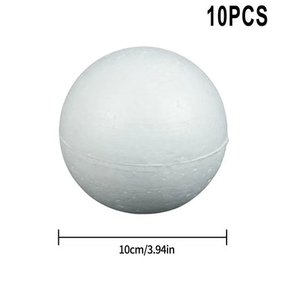 10pcs Solid Foam Ball Polystyrene Balls 50mm-100mm  Round DIY Accessory Handmade For Party Celebration Christmas Decoration Beauty World Shop