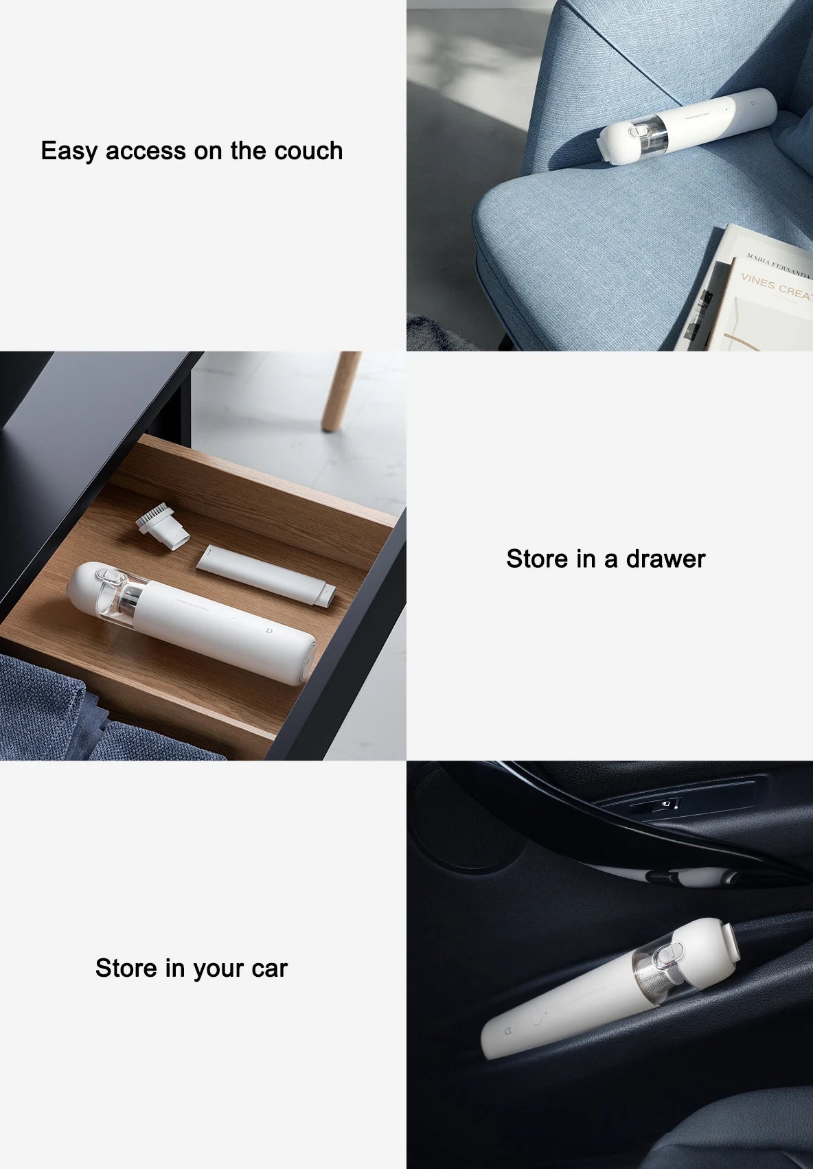 Original MIJIA Portable Handheld Vacuum Cleaner 13000Pa 88000rpm 500g Wireless 30Min HEPA Car Home Mini White Dust Cup One-Touch Beauty World Shop