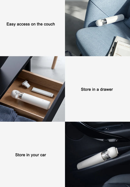 Original MIJIA Portable Handheld Vacuum Cleaner 13000Pa 88000rpm 500g Wireless 30Min HEPA Car Home Mini White Dust Cup One-Touch Beauty World Shop