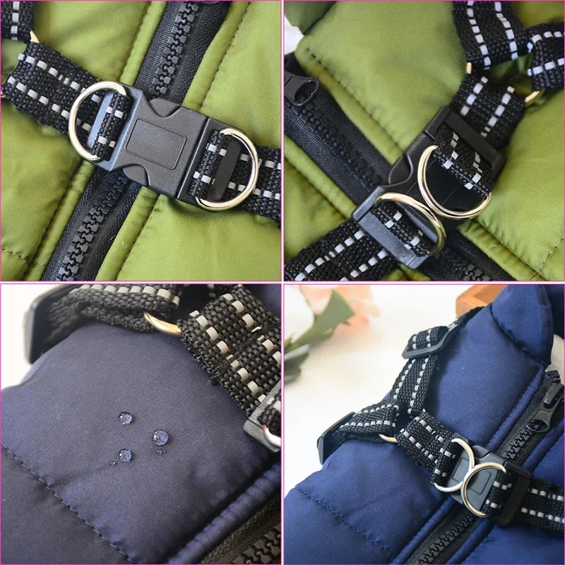 Large Pet Dog Jacket With Harness Winter Warm Dog Clothes For Labrador Waterproof Big Dog Coat Chihuahua French Bulldog Outfits Beauty World Shop