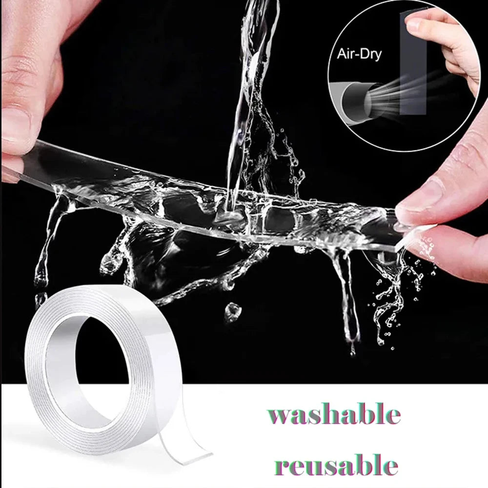1pc Strong Double-sided Tape, Can Be Cleaned And Reused. Transparent Double-sided Tape Use for Kitchen, Bathroom, Office Beauty World Shop