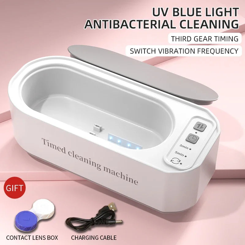 2026 Ultrasonic Glasses Cleaner 50KHz Contact Lens Cleaner Household Timer Jewelry Toothbrush Cleaner Brush Dentures New Beauty World Shop