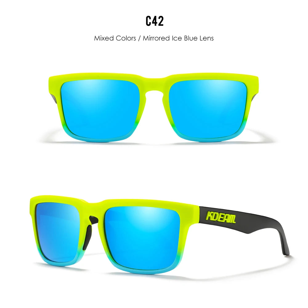KDEAM Men's Polarized Sunglasses Square Casual Outdoors Sun Glasses Women Unisex Sunglass For Couple With Zipper Case Beauty World Shop