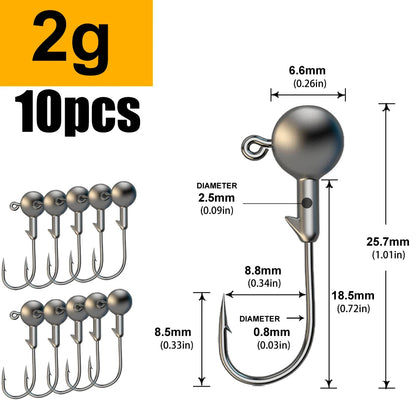 JYJ 1g 2g 3g 4g 5g 10g 20g 22g 25g 28g crank Jig head hook fishing hook head Jig lure hard bait soft worm jig hook for fishing Beauty World Shop