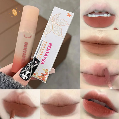 BENTAYGA Autumn Velvet Lip Mud — Matte Finish, Skin-Tone Enhancing Lip Tint, Versatile Nude Makeup, Budget-Friendly for Students Beauty Trend Shop