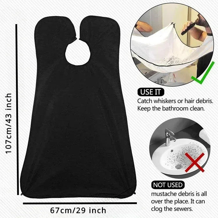 1/2PCS Male Shaving Aprons Creative Wall Mirror Suction Haircut Wrap Cape Home Salon Moustache Beard Shaving Apron Cleaning Bib Beauty World Shop