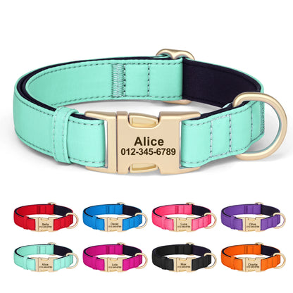 8 Colors Nylon Dog Collar Personalized Dog Collars Colorful Custom Pet ID Collars Necklace Breathable for Small Medium Dogs Pug