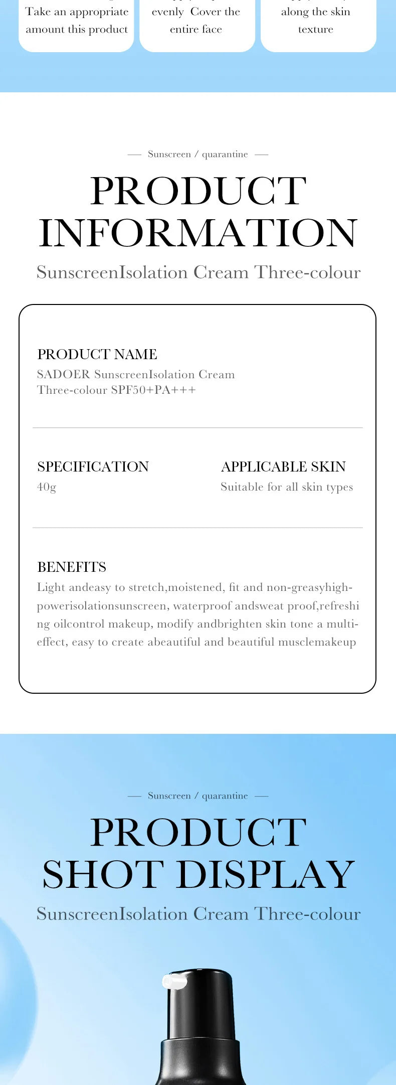 Face Makeup Primer Tri-color Cream Contour Color Isolation Waterproof Makeup Foundation Natural Makeup Base Cream 40g Beauty World Shop