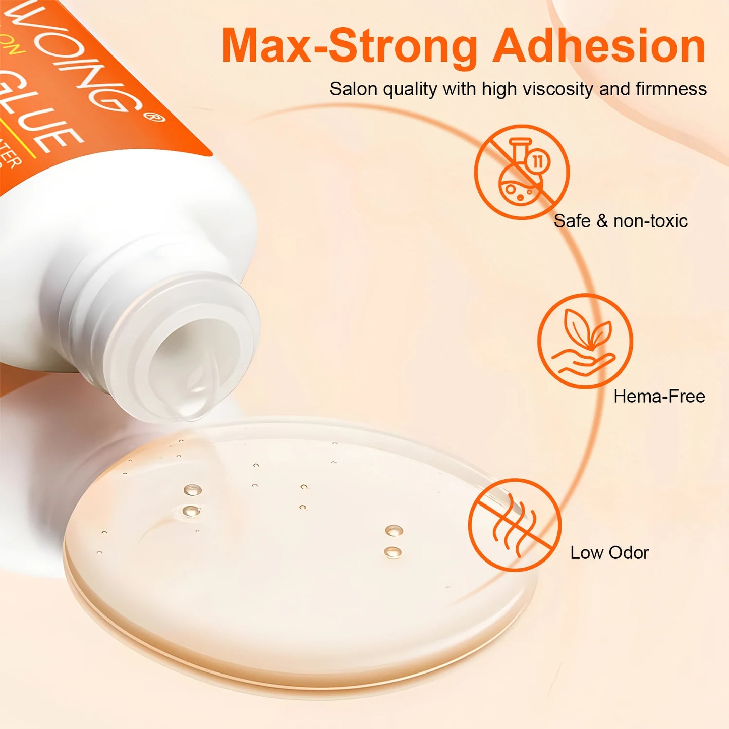 Twoing Waterproof Liquid Nail Adhesive,Long-Lasting & Fast-Drying, Formaldehyde-Free, Compatible with Acrylic Nails Fake Nails Beauty World Shop