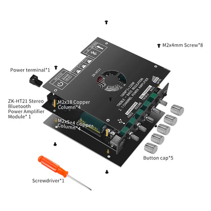 Bluetooth Digital Power Amplifier Board Module TDA7498E160W+160W+220W  High and Low Tone Subwoofer Amplifier AUX/USB ZK-HT21 Beauty World Shop