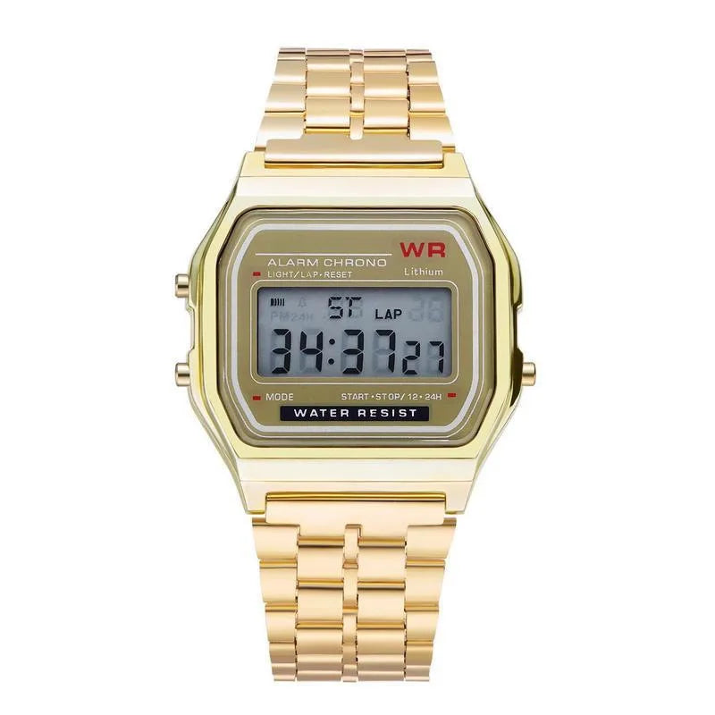F91W Non-Waterproof Steel Band Watch For Women, Men, Business Clock, Multi-Functional LED Digital Sports Watch, Electronic Clock Beauty World Shop