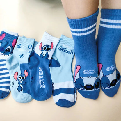 Disney Stitch Girls Anime  Socks Kawaii Lilo & Stitch woman Short Socks Cartoon Children Woman Socks Kids christmars Gifts Beauty World Shop