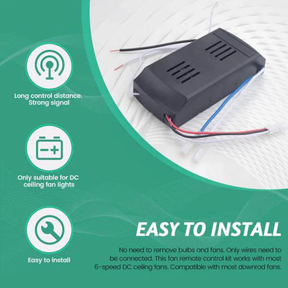 Universal Ceiling Fan Remote Control Kit Replacement, 6-Speed & Timing, Remote Replacement For DC Ceiling Fan Light Beauty World Shop
