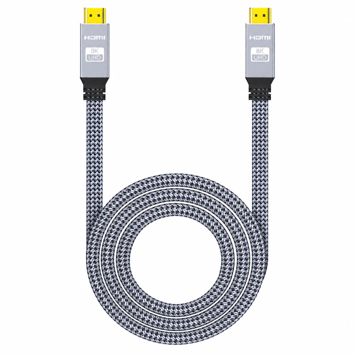 8K HDMI 2.1 Cable, 48Gbps Flat Braided HDMI Cord, Supports 8K60Hz and 4K120Hz, Aluminum Alloy Shell for TV, Monitor, Projector Beauty World Shop