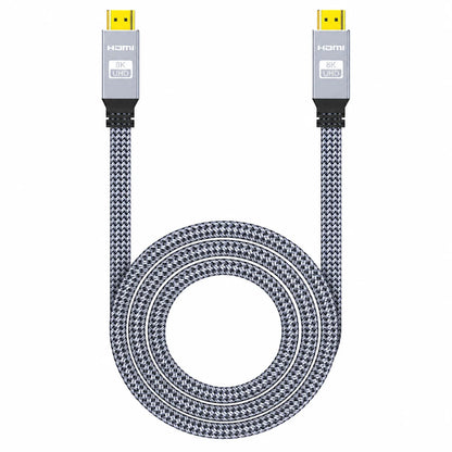 8K HDMI 2.1 Cable, 48Gbps Flat Braided HDMI Cord, Supports 8K60Hz and 4K120Hz, Aluminum Alloy Shell for TV, Monitor, Projector Beauty World Shop