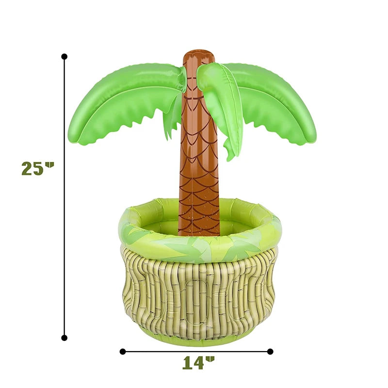 Inflatable Palm Tree Ice Bucket Bear Cooler Drink Holder Hawaiian Birthday Decoration Summer Beach Pool Party Supplies Balloon Beauty World Shop