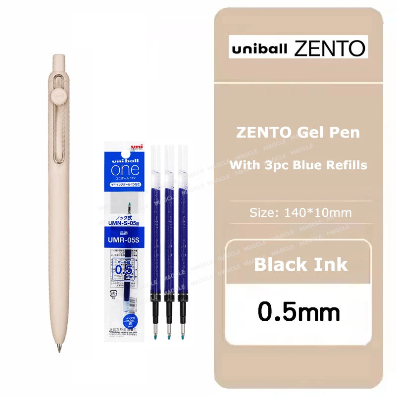uniball ZENTO Standard 0.38/0.5mm Gel Pens,Water-Based Smooth Writing Roller Ball Pens Fit for a variety of occasions Stationery Beauty World Shop