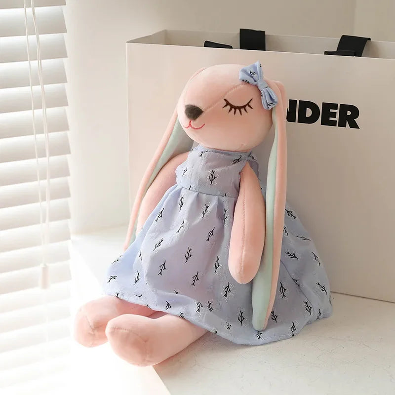 Kawaii Long Ear Rabbit Plush Toys Baby Sleep Comfort Dolls Stuffed Soft Animal Toys Lovely Rabbit for Children Girls Room Decor Beauty Fashion