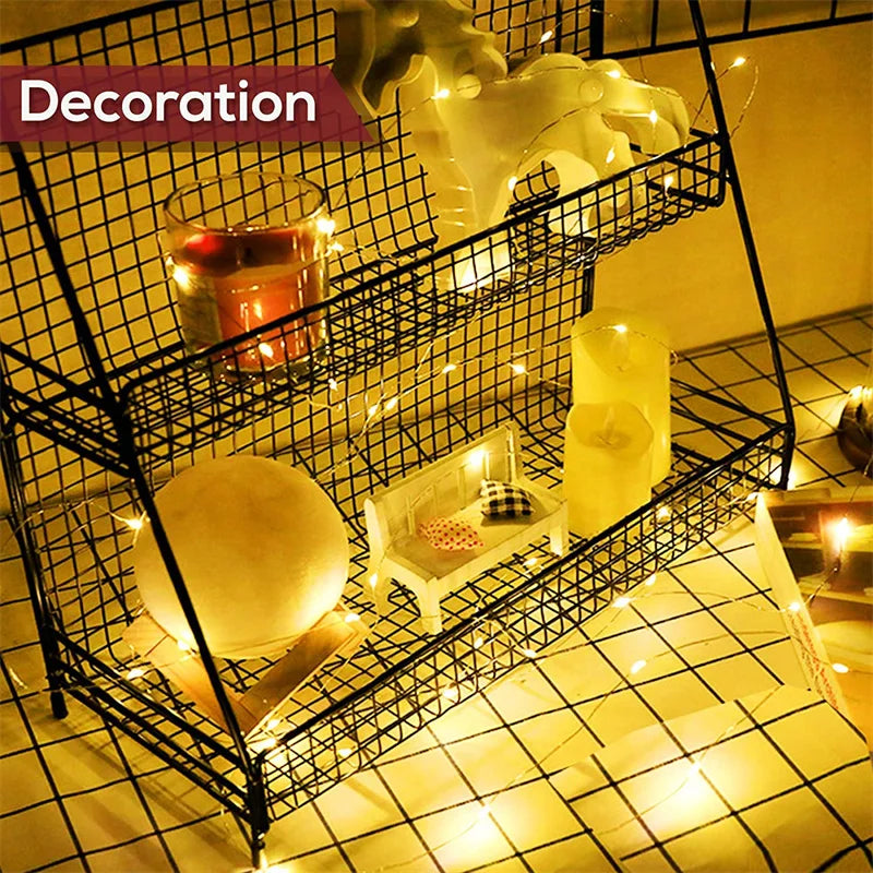 USB Led Fairy Lights Copper Wire String 20M 200LED Holiday Outdoor Lamp Garland For Christmas Tree Wedding Party Decoration Beauty World Shop