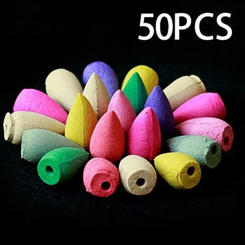 Mixed Natural Incense Rose Jasmine Lavender Osmanthus Sakura Smoke Cone Reflux Tower Incense Backflow Incense Bullet Beauty World Shop