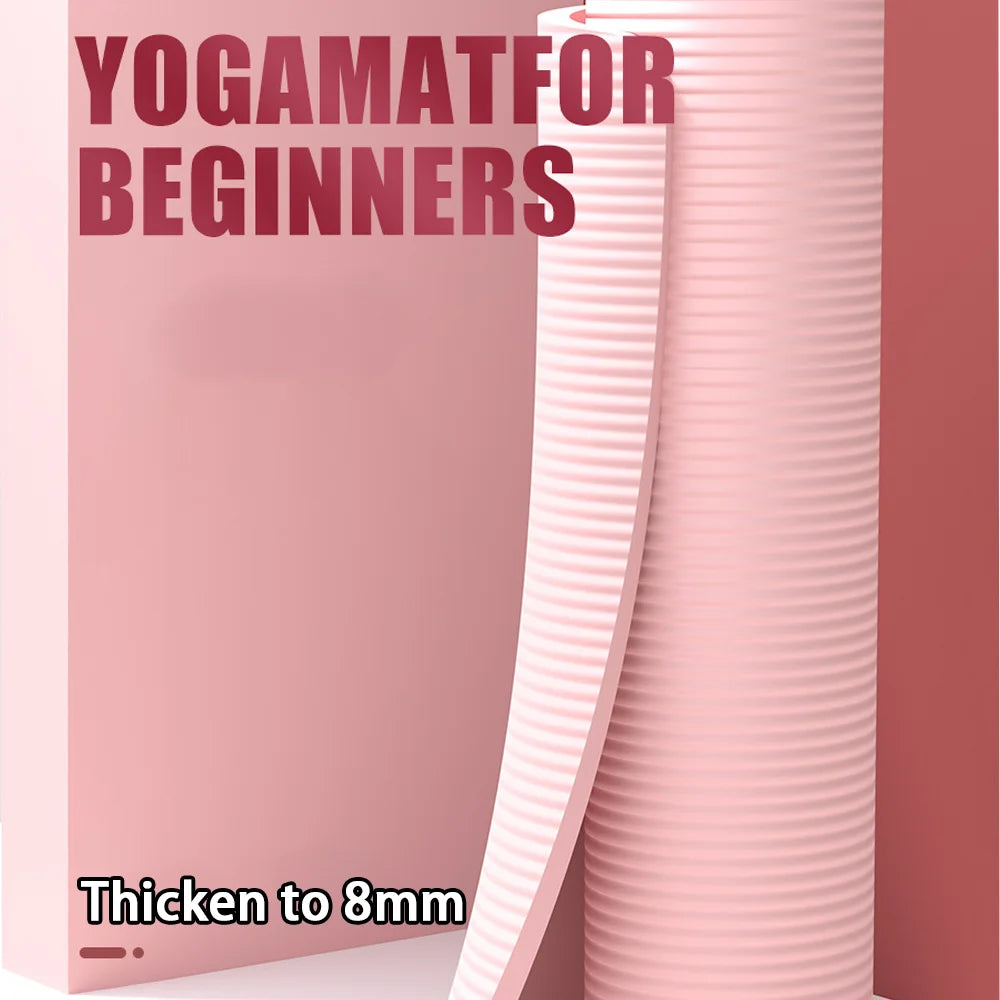 8mm NBR yoga mat anti slip thickened style for beginners, home yoga mat for sports, dance, fitness floor mat equipment Beauty World Shop