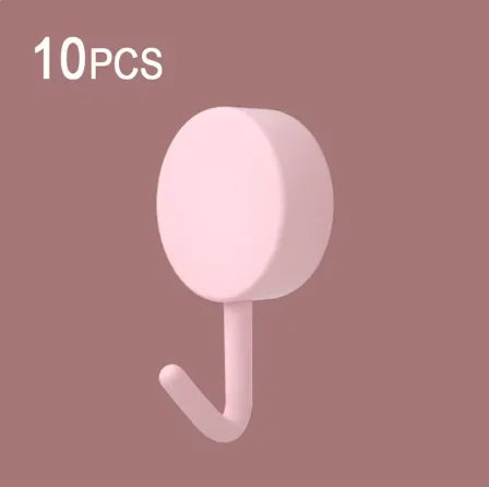 10PCS Self Adhesive Wall Hook Strong Without Drilling Coat Bag Bathroom Door Kitchen Towel Hanger Hooks Home Storage Accessories Beauty World Shop