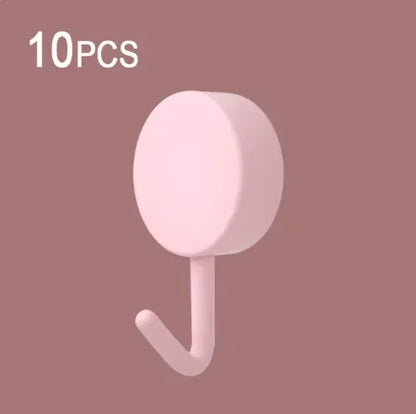 10PCS Self Adhesive Wall Hook Strong Without Drilling Coat Bag Bathroom Door Kitchen Towel Hanger Hooks Home Storage Accessories Beauty World Shop