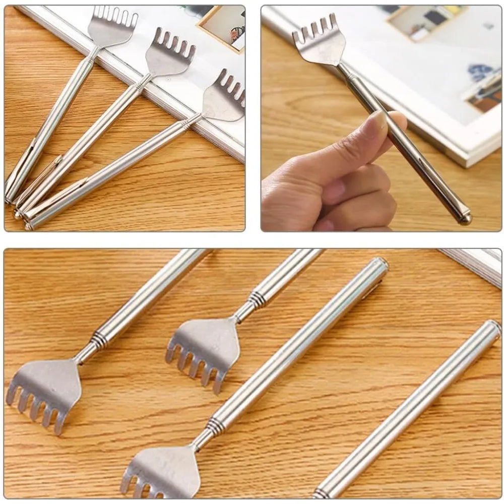 silvery Telescopic Back Scratcher,  Portable Extendable Stainless Steel  Scratchers for Men Women ，Mothers Gifts，Gifts For Men，G Beauty World Shop