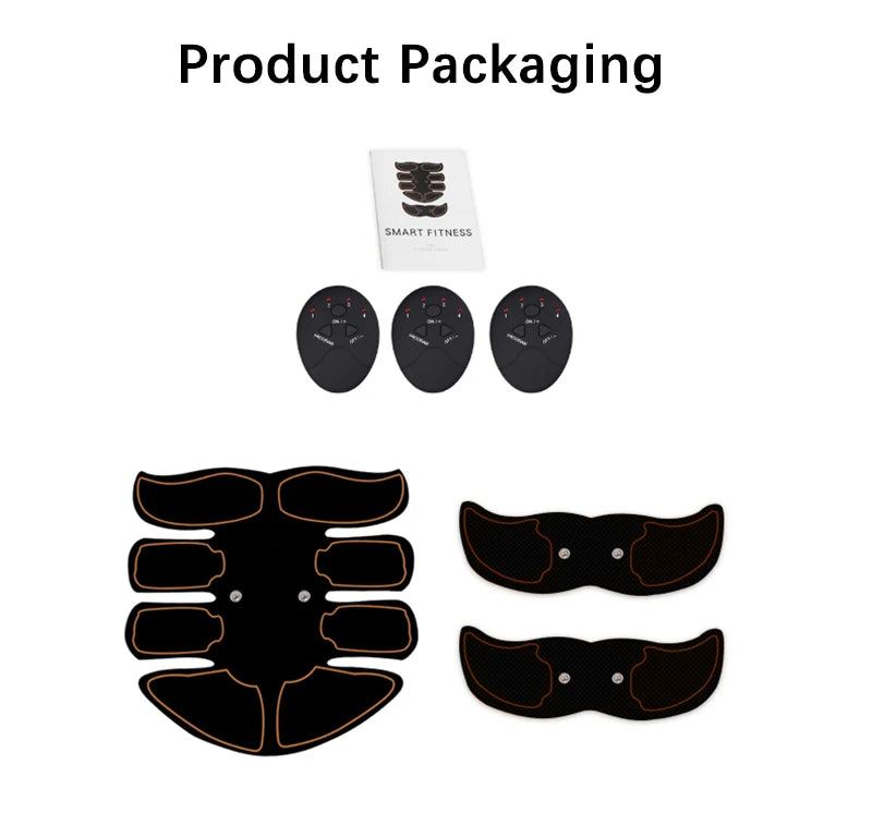 New EMS Muscel Stimulator Abdominal Arm Leg Neck Trainer Muscle Toner Body Training Slimming Massager Fitness Use With Battery Beauty World Shop