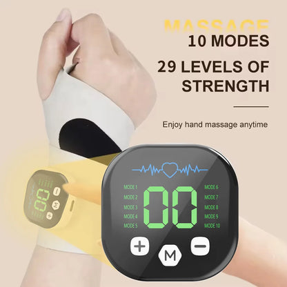 Electric Cordless Hand Wrist Massager 10 Mode Vibration Massage 29 Levels Massage Hands Rechargeable Wrist Brace Protector Wrap Beauty World Shop