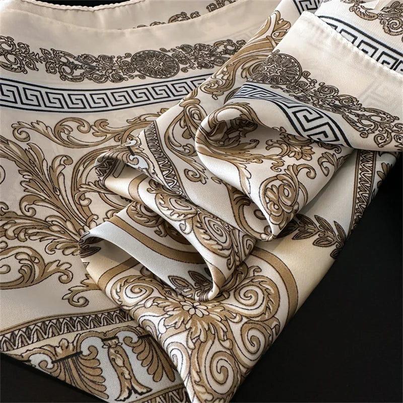 2025 New Fashion Luxury Printed Square Shawl Women 70x70cm Pashmina Silk Scarf Neck Headband Bandana Beauty World Shop