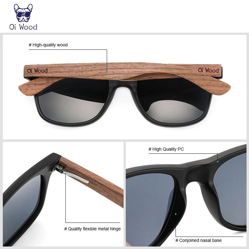 Oi Wood Brand Natural Wooden Sunglasses Men Polarized Fashion Sun Glasses Original Wood Oculos De Sol Masculino New TR90 Frames Beauty World Shop