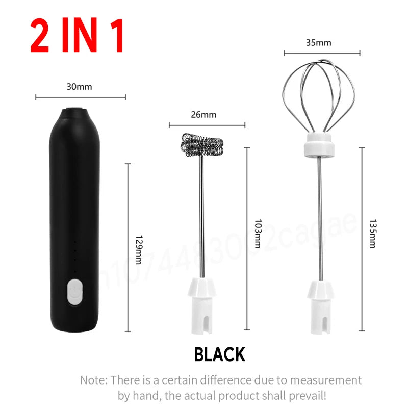 Wireless Milk Frother Electric Type-C Handheld Blender Stainless Steel Mini Coffee Maker Whisk Mixer For Coffee Cappuccino Cream Beauty World Shop