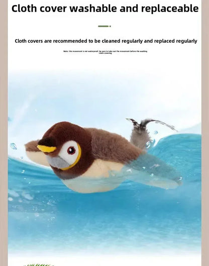 Interactive Cat Toys, Rechargeable Chirping Flapping Bird with Catnip for Indoor Cats, Touch Activated Plush Toys for Cats