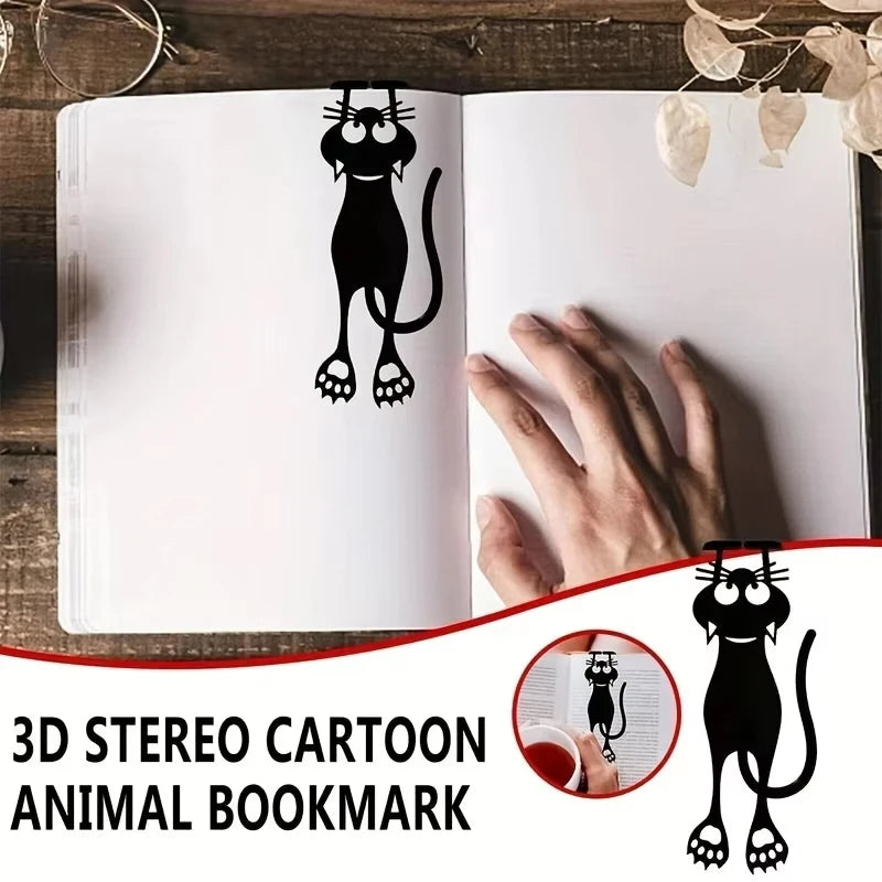 1-5PCS Kawaii Black Cat Bookmarks for Books 3D Plastic Stereo Animal Book Mark for Student Teacher's Gifts Creative Stationery Beauty World Shop