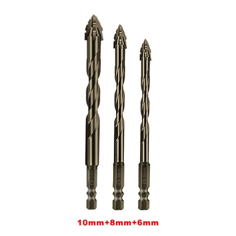 High-Four-edged serrated eccentric drill for dry drilling of ceramic tiles, glass, marble, concrete, stainless steel drill bits Beauty World Shop