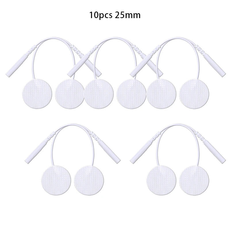 25mm Self-Adhesive Electrode Pads with Conductive Gel for EMS Electric Muscle Stimulator Pulse Massager Replacement Accessory Beauty World Shop