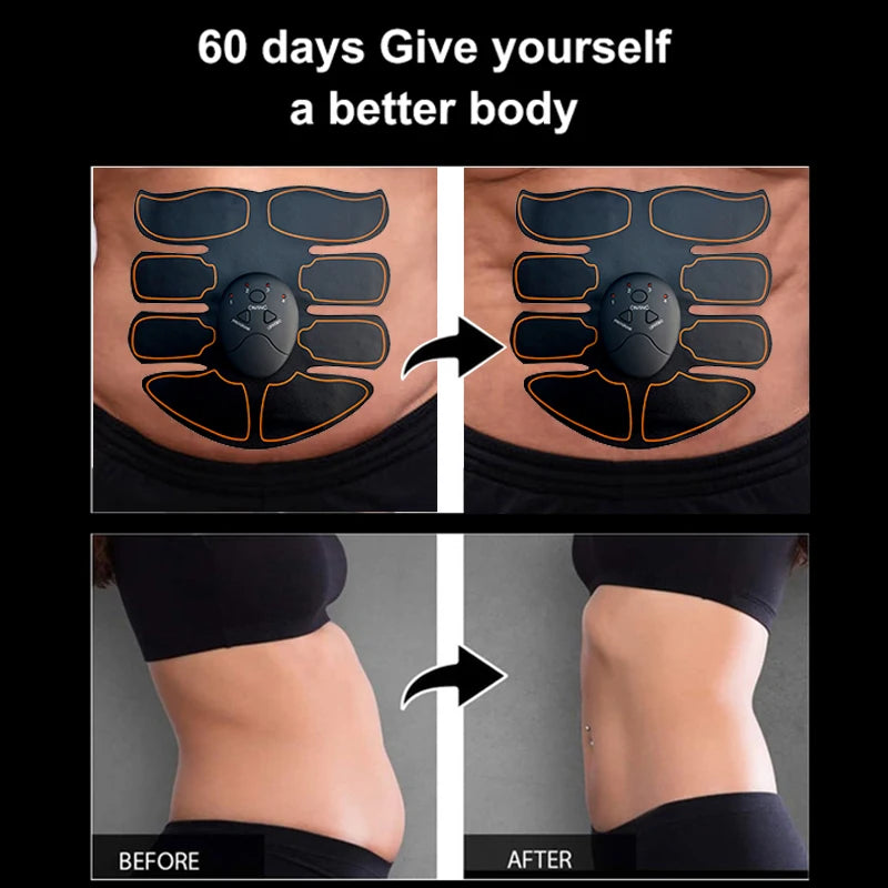 New EMS Muscel Stimulator Abdominal Arm Leg Neck Trainer Muscle Toner Body Training Slimming Massager Fitness Use With Battery Beauty World Shop