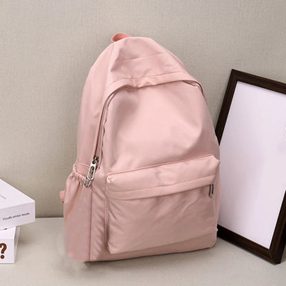 Lightweight Solid Color Backpack for High School Students Multifunctional Casual Bag School Travel Daily Use Simple Design Beauty World Shop
