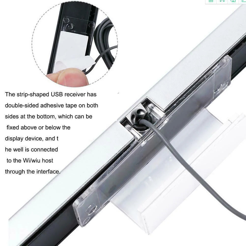Sensor Bar USB Replacement Wired Game Console Accessories Remote Sensor Reciever for Wii/Wii U Console