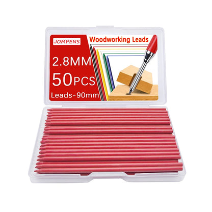 50pcs 2.8mm Solid Carpenter Pencil Replaceable Leads, Deep Hole Marking Architectural Painting Woodworking Automatic Pencil Lead Beauty World Shop