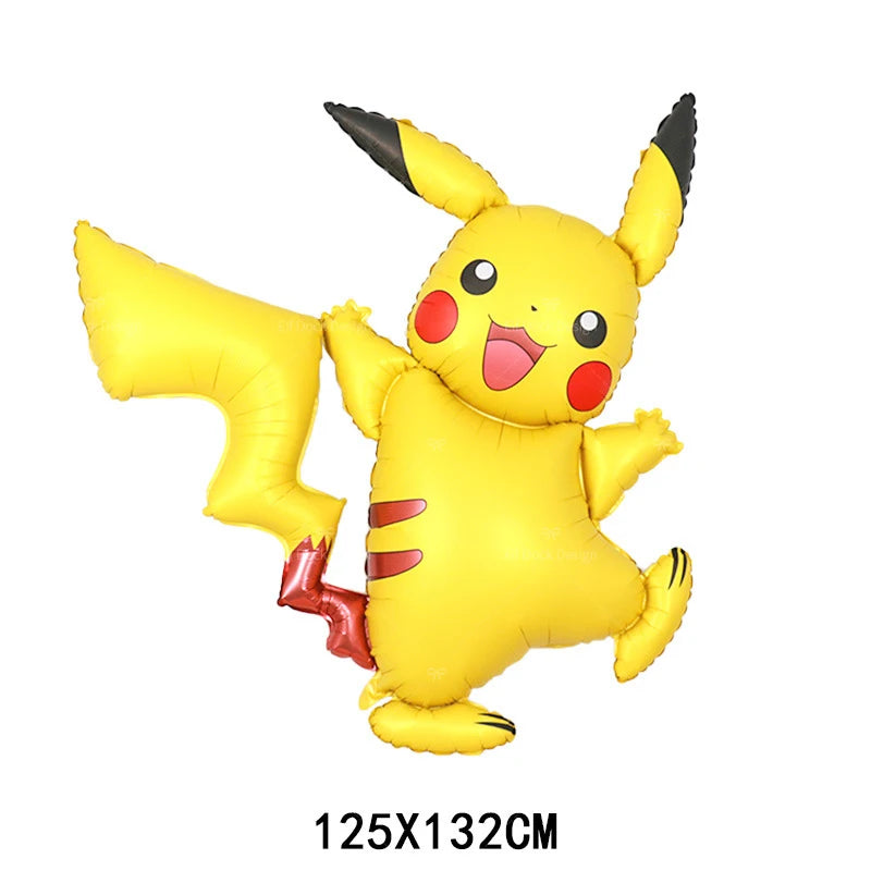 1set Cartoon Pokemon Pikachu Theme Foil Balloons Set Red Black Latex Balloon Kids Birthday Baby Shower Party Decora Supplies Beauty World Shop