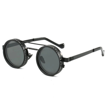 SHAUNA Retro Metal Round Punk ND9-level Adjustable Dimming Sunglasses Women Polarized UV400 Fashion Men Outdoor Sun Glasses Beauty World Shop