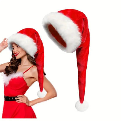 Super Long Christmas Hats Soft Comfortable Velvet Christmas Hat Kids Adult Thickened Santa Claus Caps Christmas Decorations Beauty World Shop