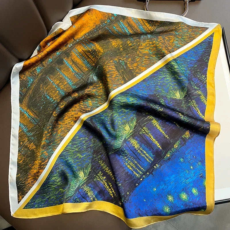 Scarf 100% Silk Bandana Women Square Scarves Wrap Kerchief Spring Fashion Luxury High Quality Headband Hijab Shawls 2026 Beauty World Shop